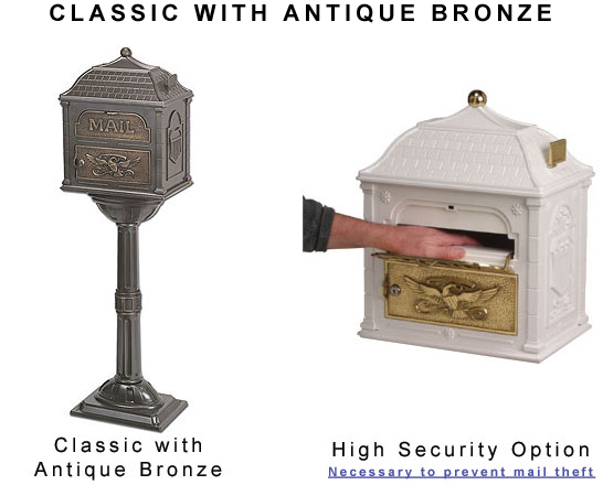 Locking Post Mount<BR>Gaines Classic<BR>Antique Bronze